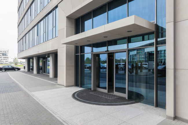 Commercial front door glass entrance layout