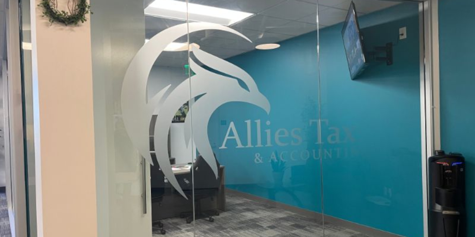 Custom corporate logo glass signs